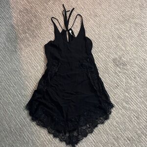 Free People Intimately Black lace slip/ dress size small